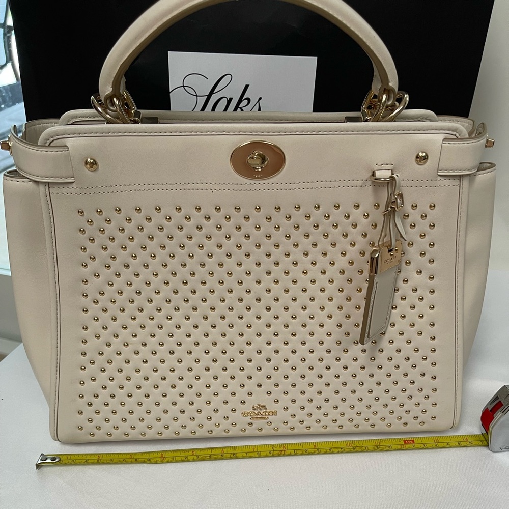 Coach white leather handbag new no tags